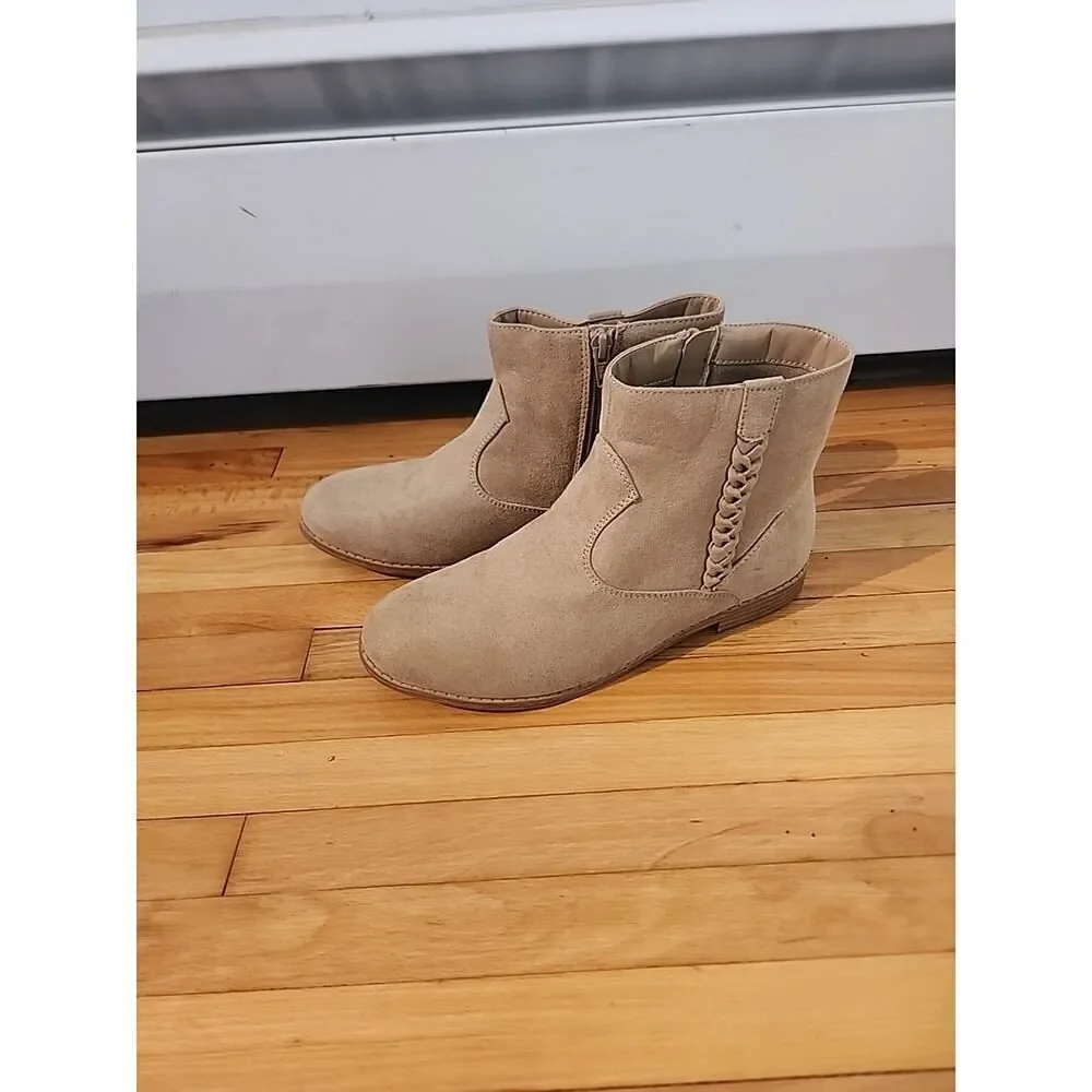 Girls' Tan Boots Zipper Booties Children's Place - SIZE 6